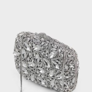 party wear clutch bk4127 silver